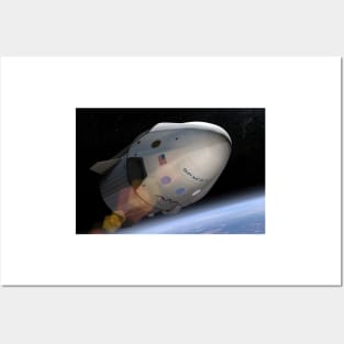 SpaceX's Crew Dragon in orbit, illustration (C030/9050) Posters and Art